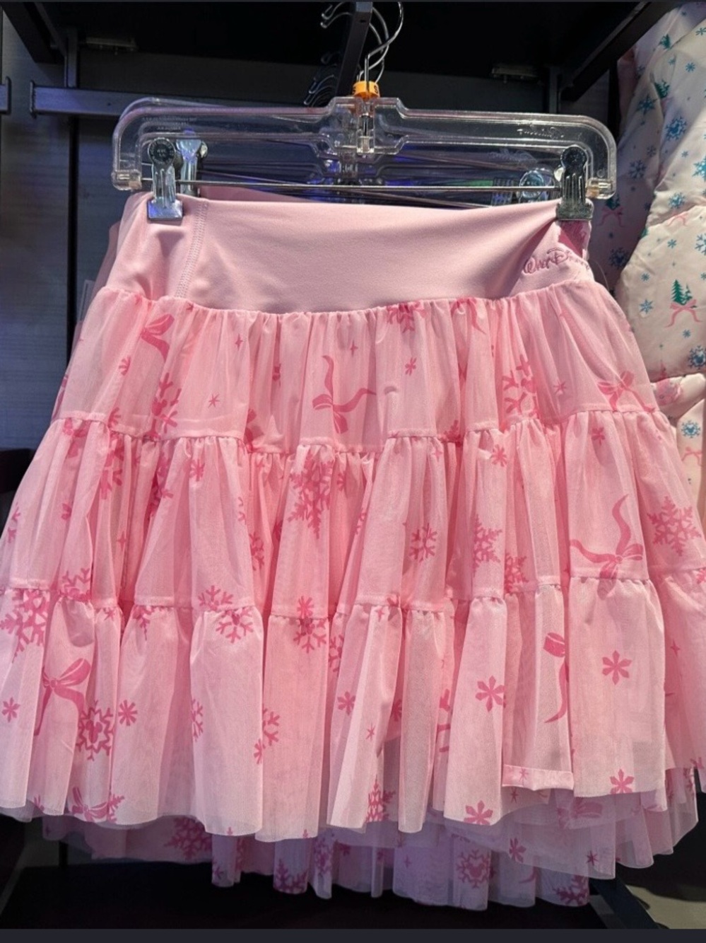 Walt Disney World Castle Ribbon Pink Bow Adult Skirt Skort Size 3X Holiday NEW